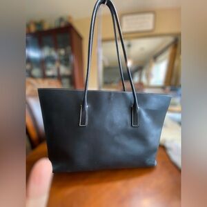 PRADA Elegant Black Leather Tote Bag